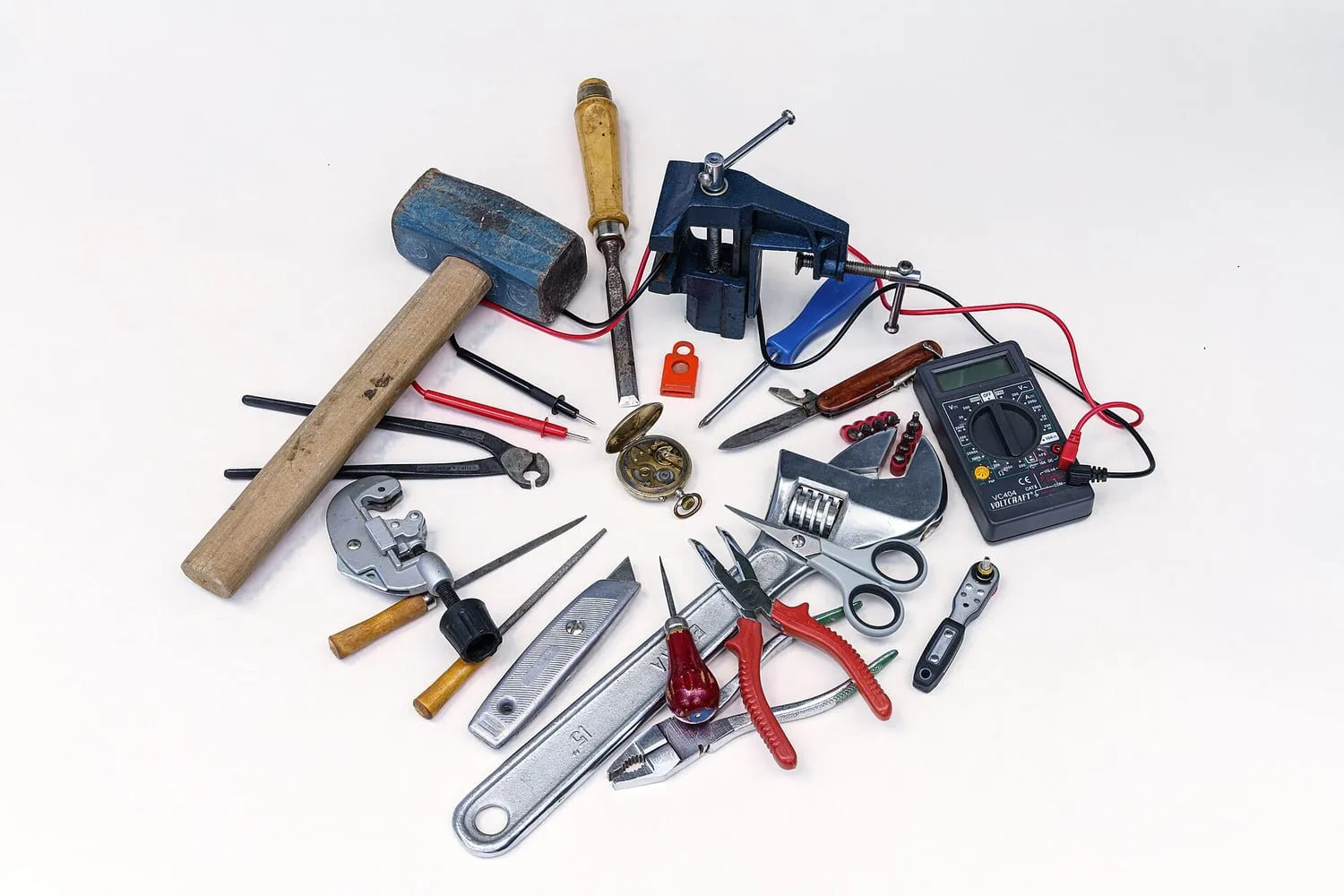 A watchmaker’s bench with precision tools laid out for servicing